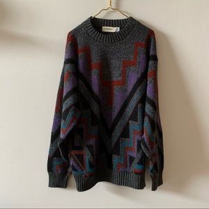 Vintage colorful Cosby Grampa tribal southwest sweater (bag4)
